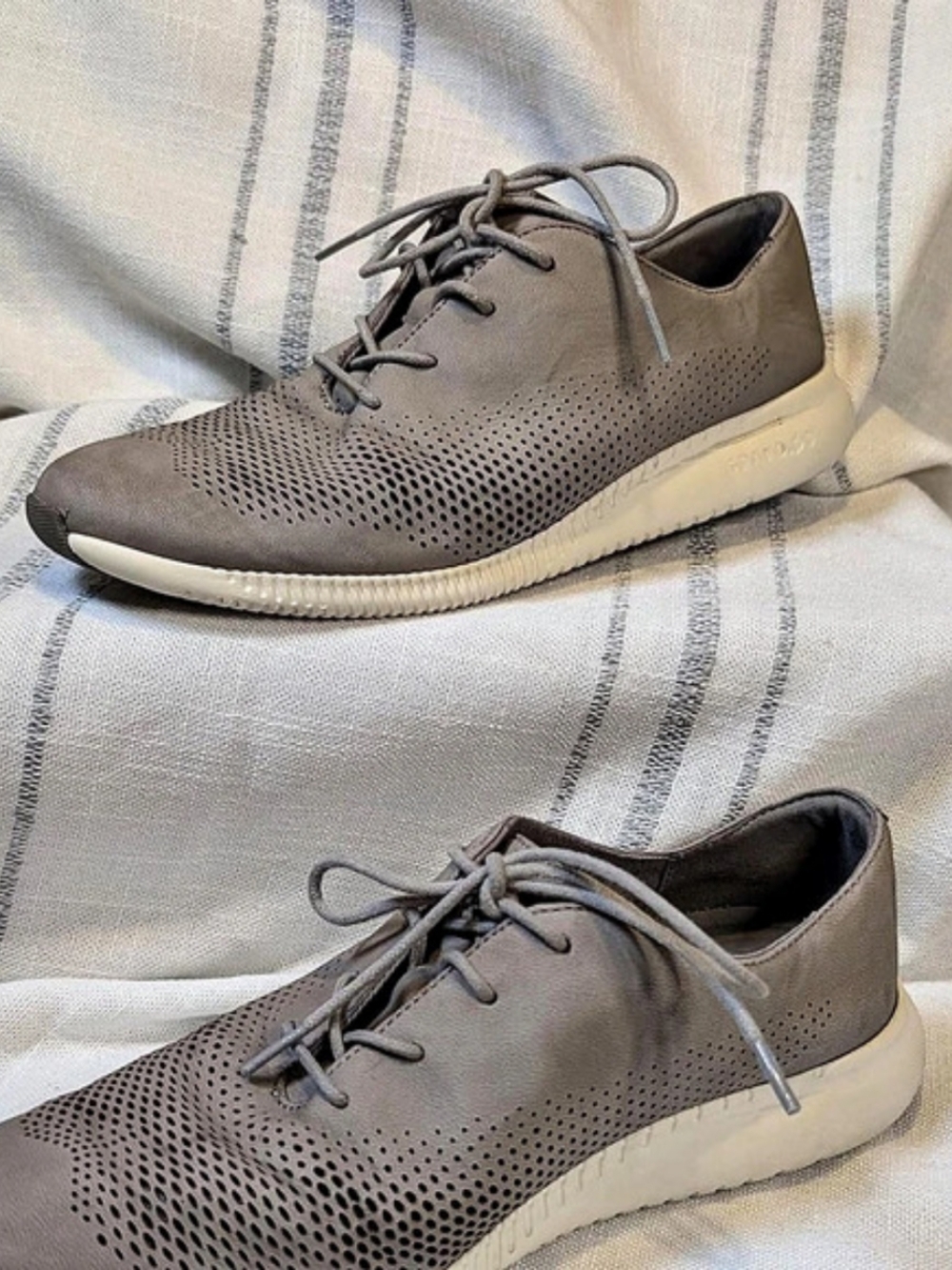 Cole Haan 2.ZERØGRAND Gray Laser Wingtip Oxfords Size 5.5
